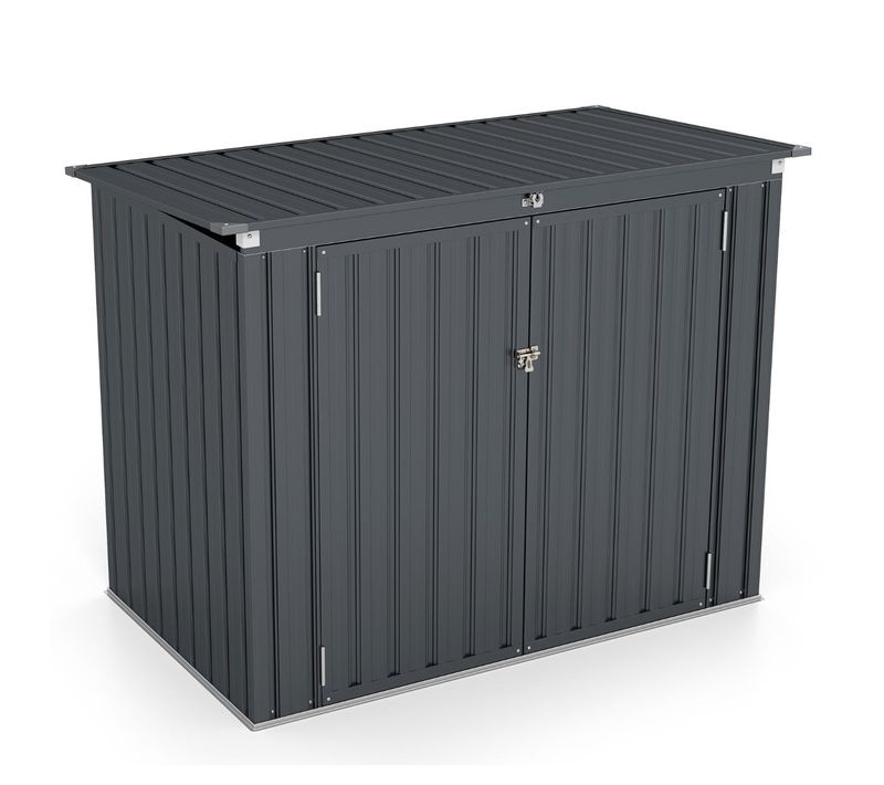 Abri De Jardin En Métal Galvanisé 172 X 95,5 X 130 Cm Avec Double Ouverture