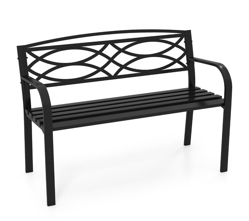 Banc De Jardin 116 X 49 X 83 Cm Assise Spacieuse Et Confortable Style Moderne