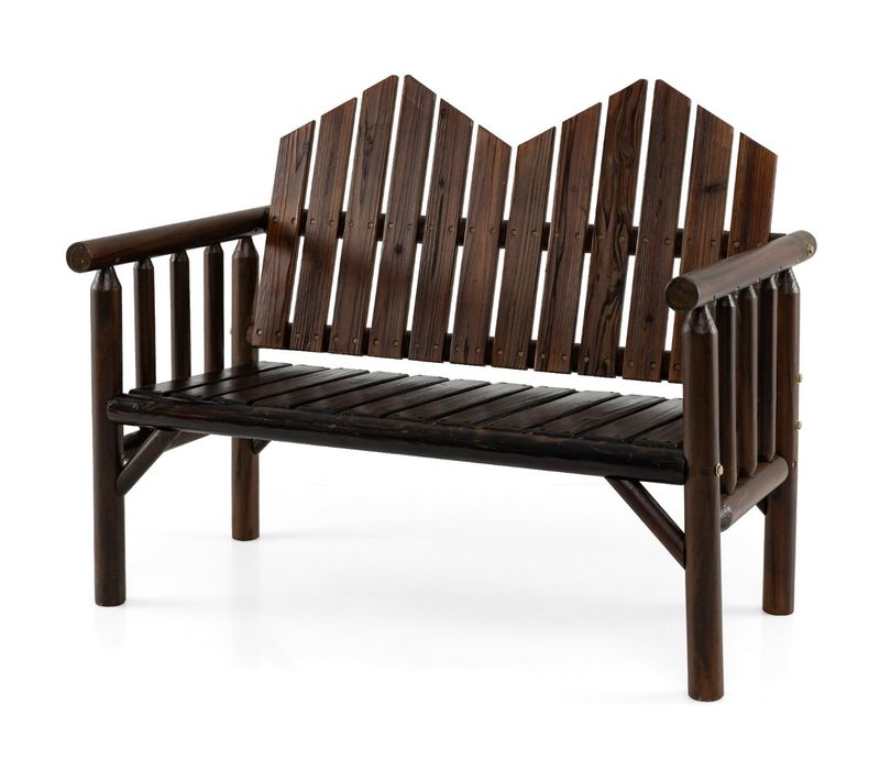 Banc De Jardin 2 Places 120 X 68 X 99 Cm Confort Ergonomique Avec Dossier Incliné