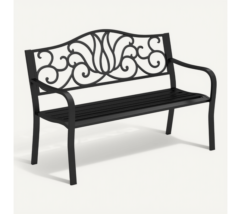 Banc De Jardin 127 X 61 X 89 Cm Pour 2-3 Personnes Confortable Et Ergonomique