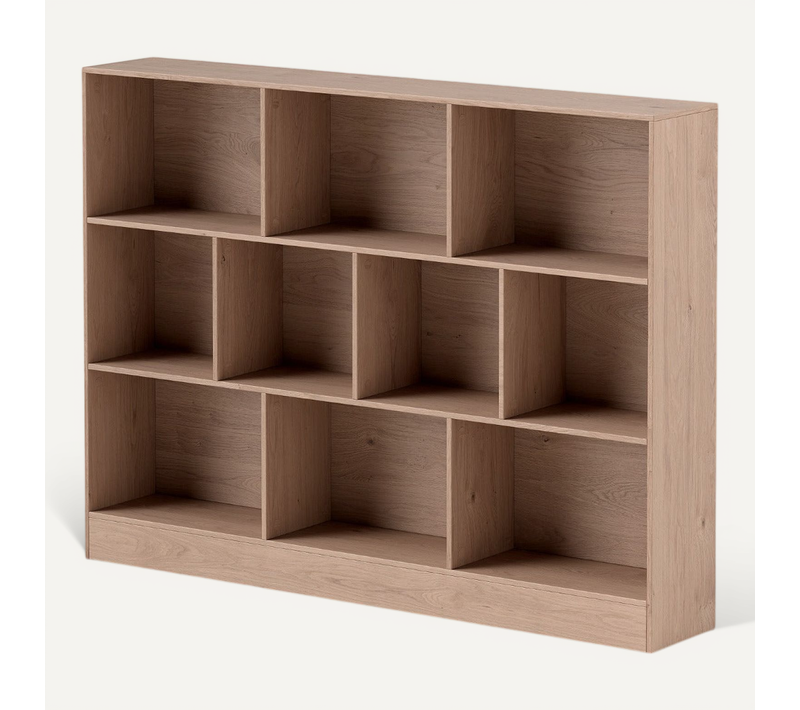 Bibliothèque 10 Cases 140 X 24 X 104 Cm Rangement Ouvert Ergonomique Design Moderne E