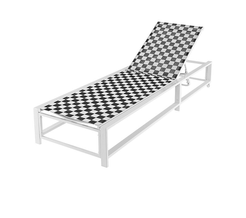 Chaise Longue De Patio Réglable 200 X 68 X 32/99 Cm Avec 6 Positions Rabattables