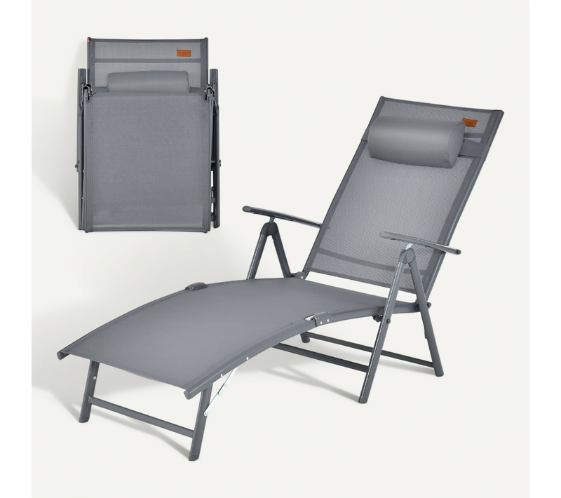 Chaise Longue Pliante Avec Dossier Inclinable 142 X 61 X 103 Cm Confort Optimal