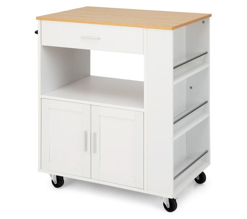 Desserte De Cuisine Avec Roulettes 82 X 50 X 92 Cm Rangement Spacieux Plusieurs Casie