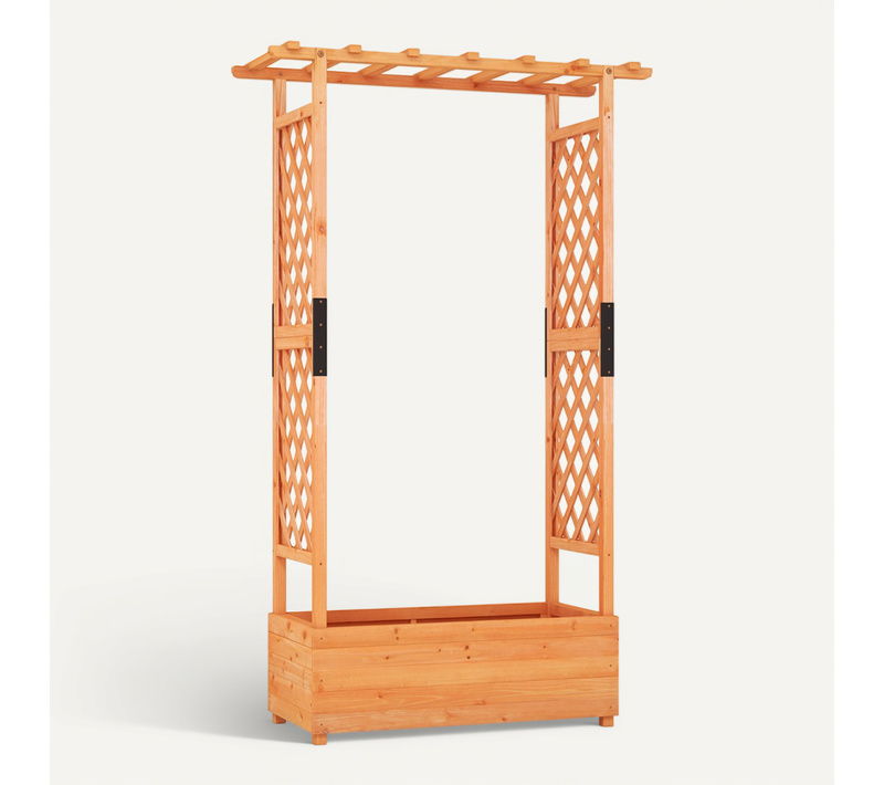 Jardinière Avec 2 Treillis Et Toit Suspendu 182 X 110 X 44 Cm Drainage Optimal Style