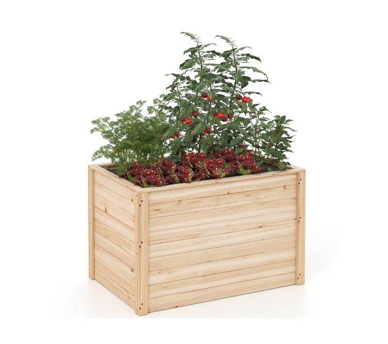 Jardinière En Bois De Sapin 100 X 64 X 65,5 Cm Bac à Fleurs Base Ouverte Pour Plantes