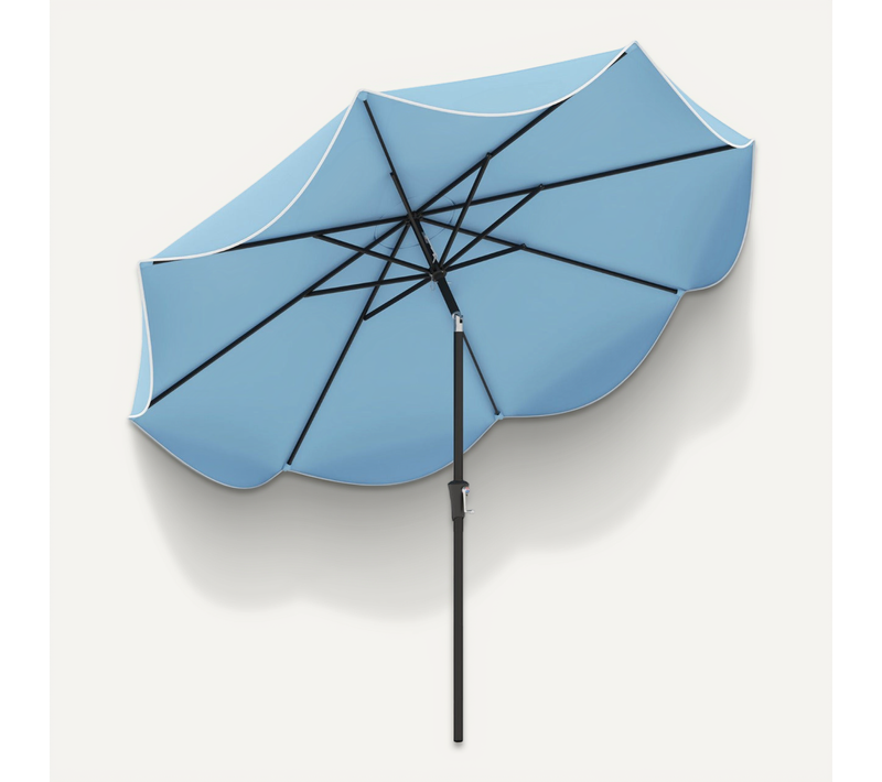 Parasol De Patio Inclinable Avec Manivelle 280 X 245 Cm Ombre Confortable à Bords Fro