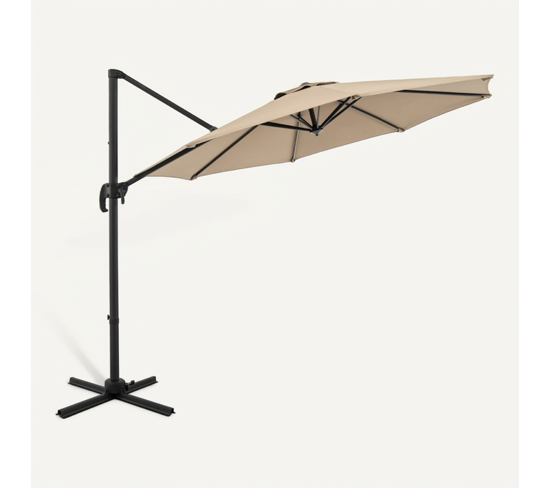 Parasol Cantilever Rond 308 X 248 Cm Avec Inclinaison Réglable Et Rotation 360° Style