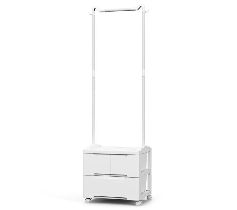 Portant à Vêtements Roulant 46 X 38 X 157 Cm Grand Espace De Rangement Design Minimal