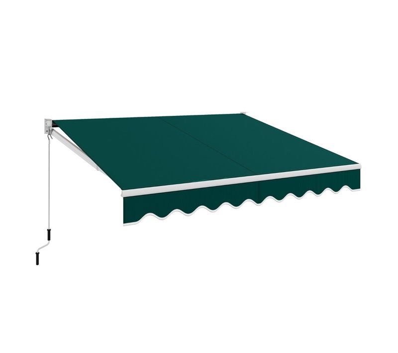 Store Banne Auvent Rétractable 295 X 250 Cm Angle Ajustable 40°-100° Installation