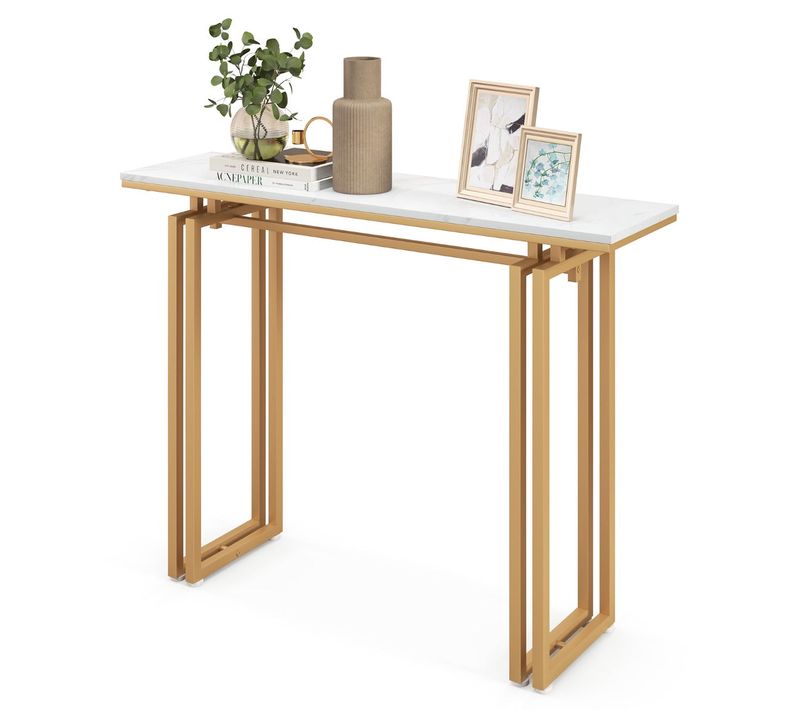 Table Console Design Multifonctionnelle 110 X 30 X 81 Cm Cadre Métal Robuste Ambiance