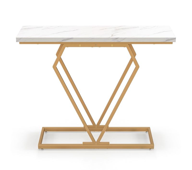 Table Console étroite 100 X 29,5 X 80 Cm Style Moderne Avec Cadre Géométrique En Mdf