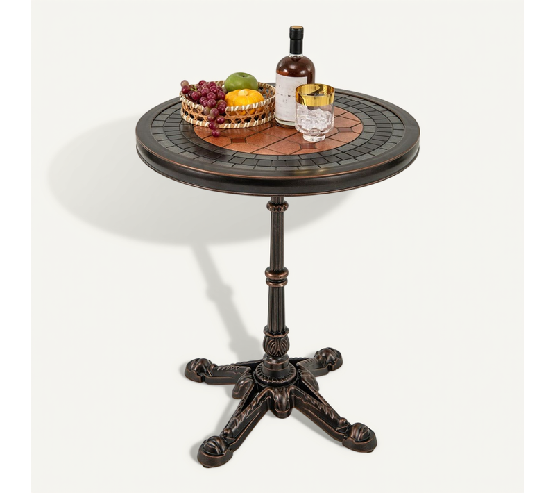Table De Salle à Manger Ronde 60,5 X 60,5 X 73 Cm Pour 2-4 Personnes Design Élégant