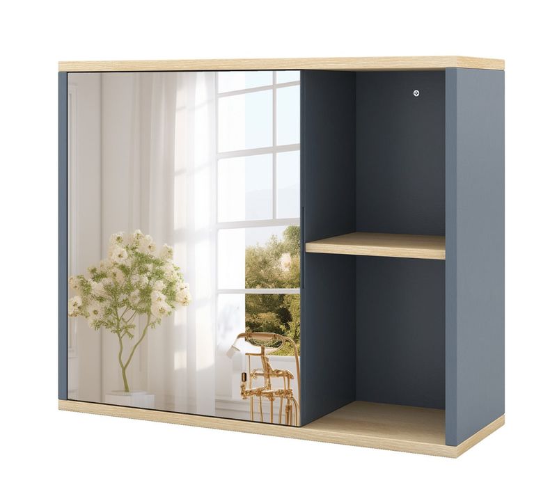 Armoire à Pharmacie Murale 60 X 20 X 50 Cm Avec Miroir Haute Définition Et Étagères A