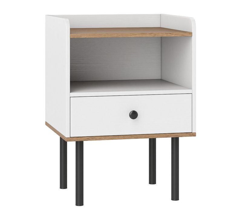 Table De Chevet Avec Tiroir 40,5 X 35 X 56 Cm Rangement Pratique Style Moderne En Bois