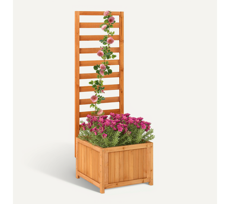 Jardinière Avec Treillis 42,5 X 40,5 X 123 Cm Pour Plantes Grimpantes Design Coloré E