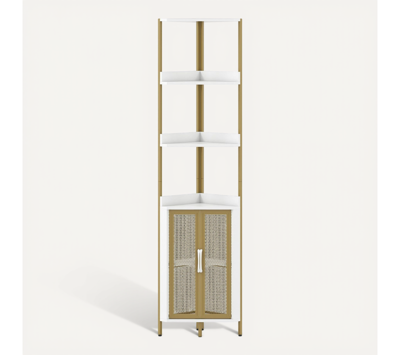 Étagère D'angle 32 X 32 X 170 Cm Polyvalente Et Sécurisée Style Industriel