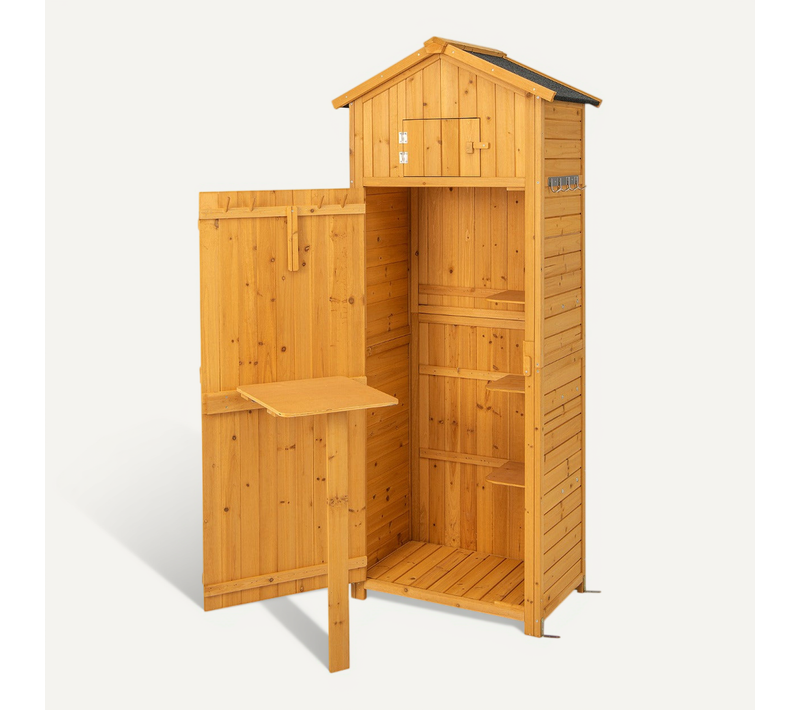 Abri De Jardin En Bois Imperméable 75 X 50 X 180,5 Cm Avec Espace De Rangement