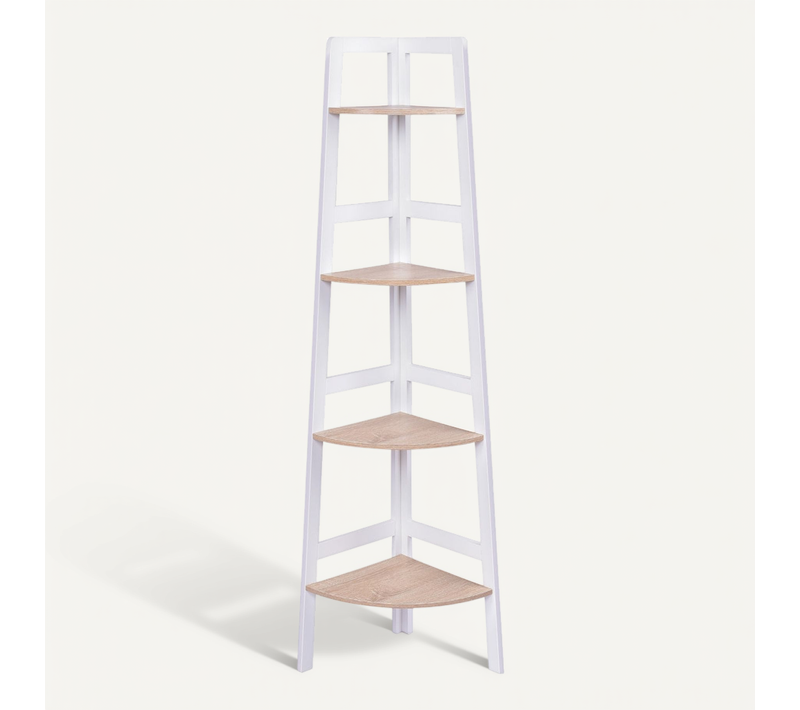 Étagère D'angle Meuble De Rangement 32 X 32 X 138 Cm 4 Étagères De Coin Moderne