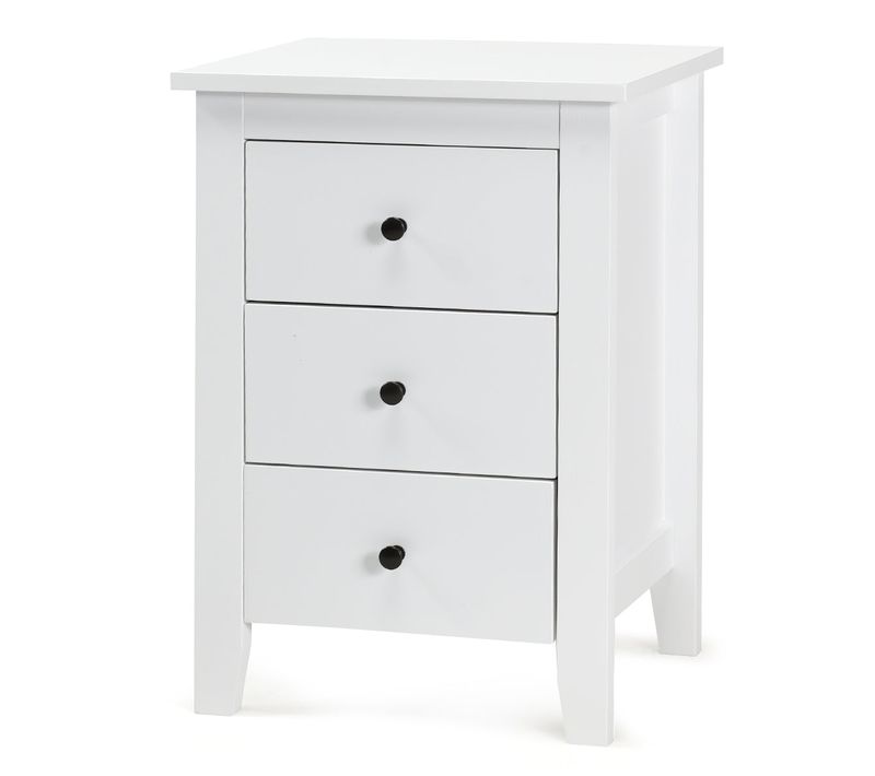 Table De Chevet Moderne 46 X 37 X 65 Cm Avec 3 Tiroirs Multifonctions Design Épuré