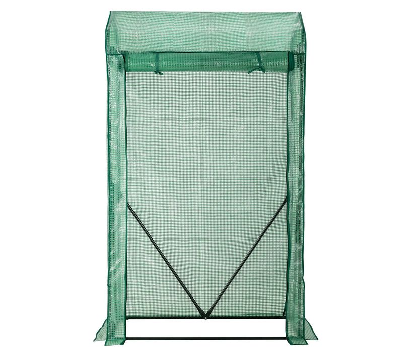 Serre De Jardin 100 X 50 X 170 Cm Avec Porte Zippée Enroulable Résistance Au Vent
