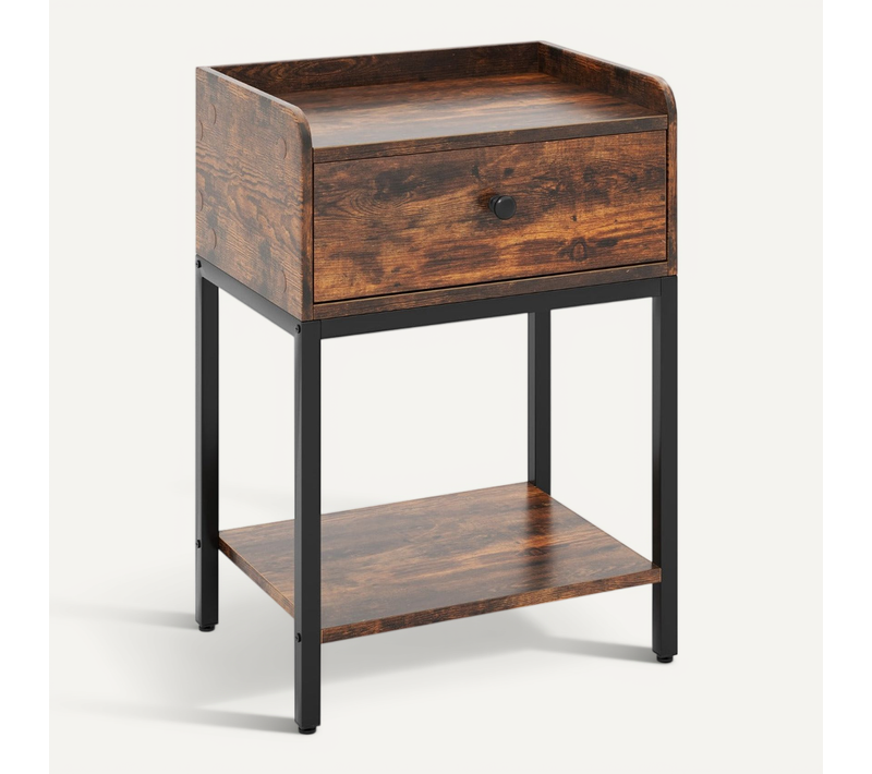 Table De Chevet Avec Station De Recharge 42 X 30 X 60 Cm Rangement Pratique