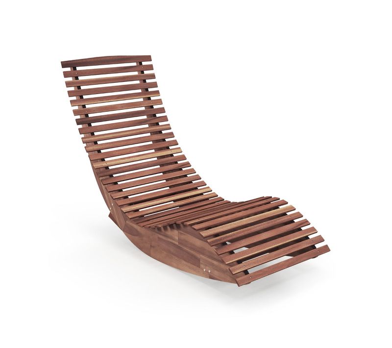 Chaise Longue à Bascule Ergonomique 157 X 60 X 76 Cm Avec Dossier Haut Mouvement