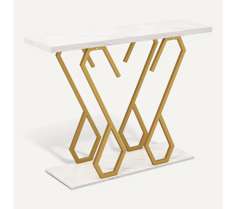 Console Table D'entrée 100 X 30 X 79 Cm Capacité 75 Kg Design Élégant Et Moderne