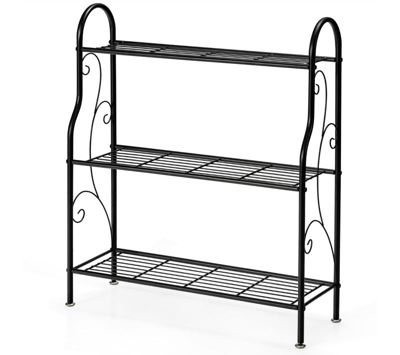 Support De Plantes à 3 Niveaux 72 X 25 X 85 Cm Organisateur Multifonctionnel Classiqu