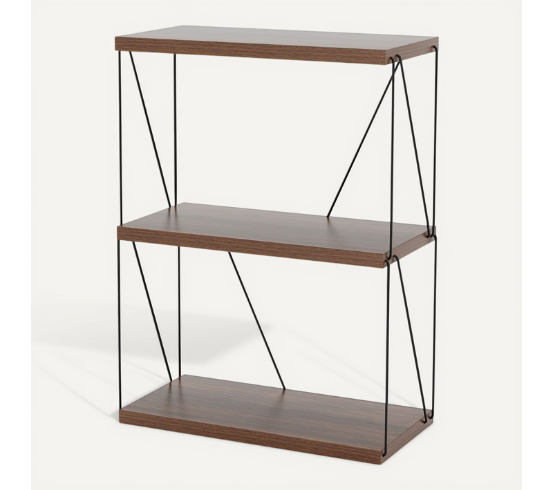 étagère à 3 Niveaux Rangement Polyvalent 61 X 29,5 X 82 Cm Design Industriel Finition