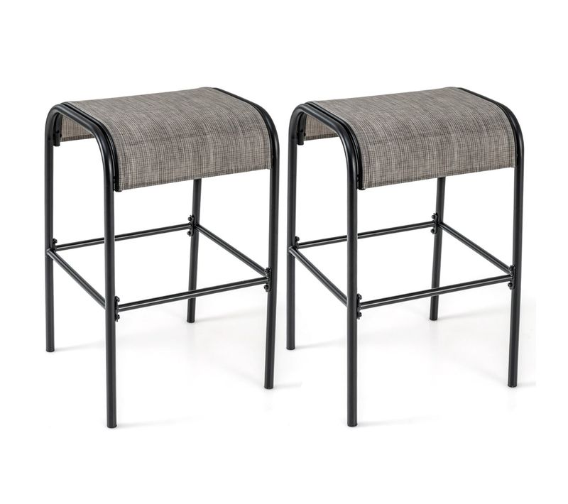 Lot De 2 Tabourets De Bar Hauteur 76 Cm Avec Structure Robuste Design Épuré Ambiances