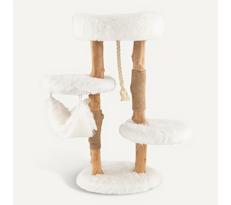 Arbre à Chat En Bois 41 X 41 X 87 Cm Avec Plusieurs Zones De Repos Et Griffoirs