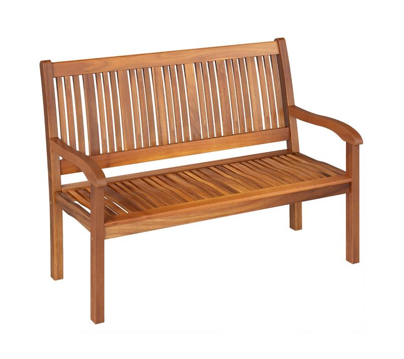 Banc De Jardin 126 X 63 X 91 Cm Confortable Et Spacieux Design Naturel En Bois