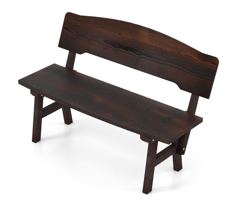 Banc De Jardin 120 X 51 X 78 Cm Assise Confortable Et Dossier Incliné Style Moderne