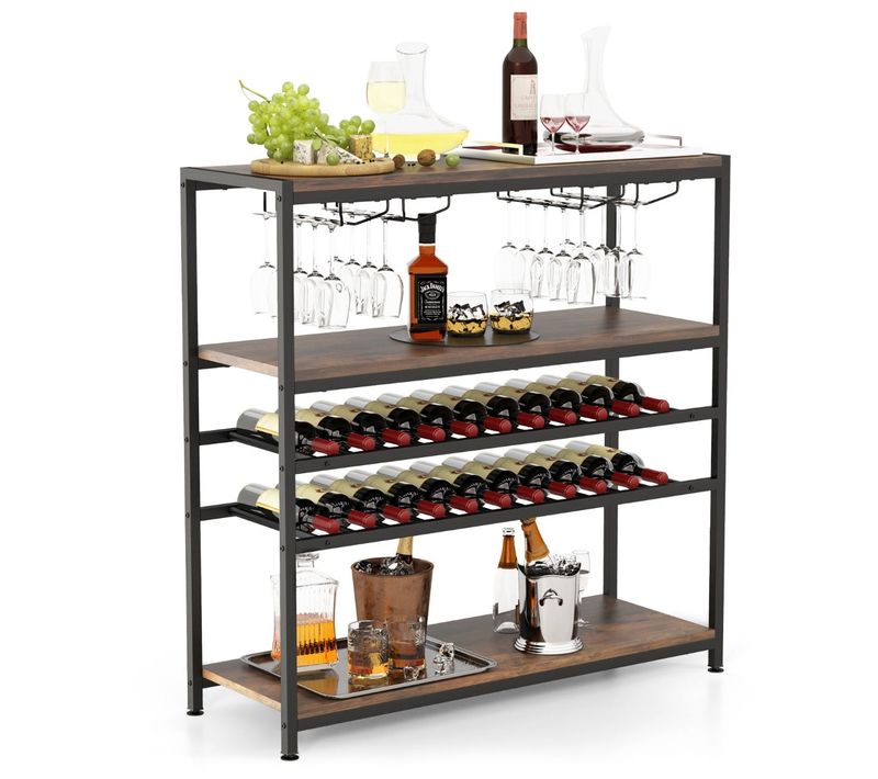 étagère à Vin Casier à 22 Bouteilles 100 X 35 X 101 Cm Avec Système Anti-basculement