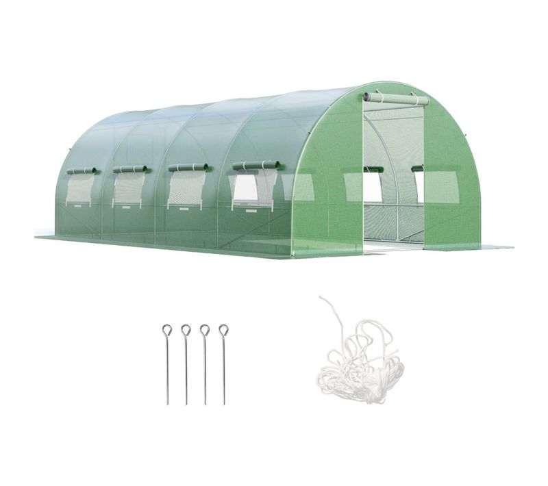 Serre Tunnel De Jardin En Plain-pied 600 X 300 X 200 Cm Avec Excellente Protection