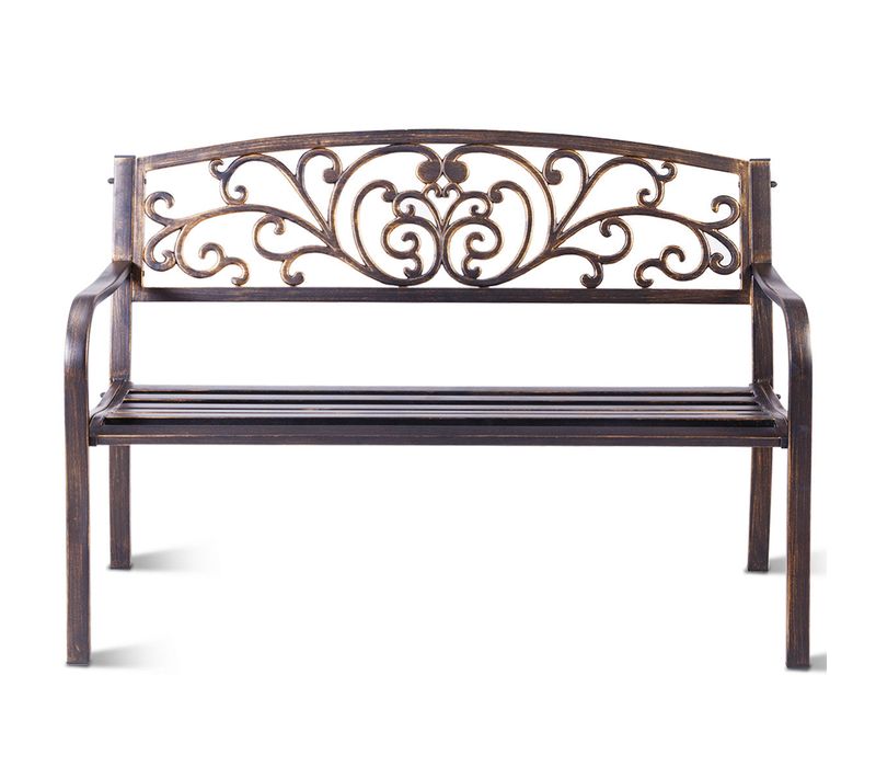 Banc De Jardin 127 X 60 X 85 Cm Haute Qualité Design élégant Romantique En Métal Noir