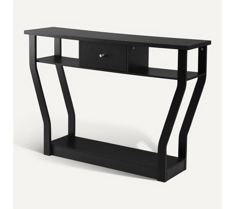 Table Console Vintage 120 X 30 X 81 Cm Avec Tiroir Et Espace De Rangement Moderne