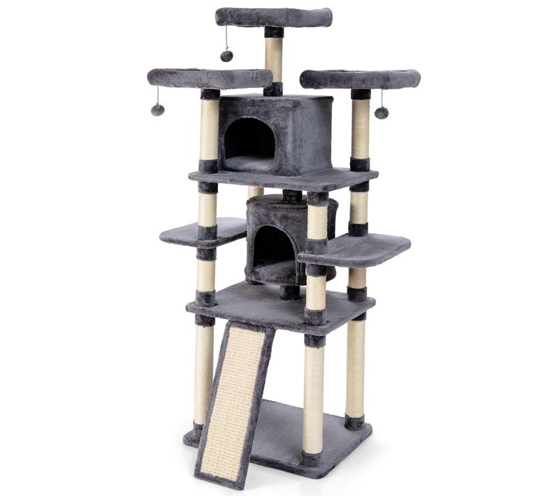 Arbre à Chat 60 X 50 X 170 Cm Avec Plusieurs Niveaux Conforts Et Perchoirs Modernes