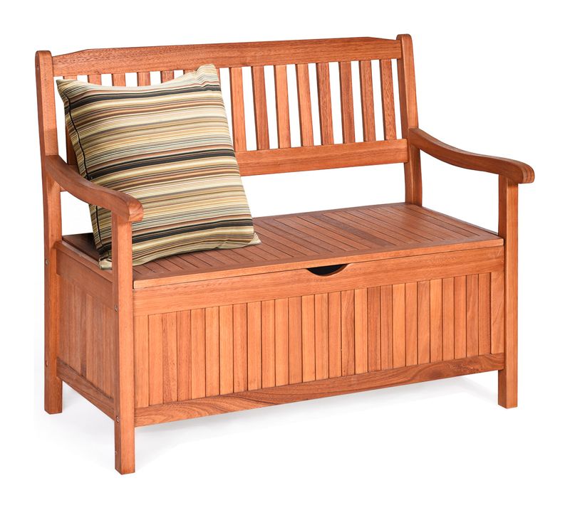 Banc De Jardin 107 X 59 X 90 Cm Assise Confortable Rangement Pratique Style Classique