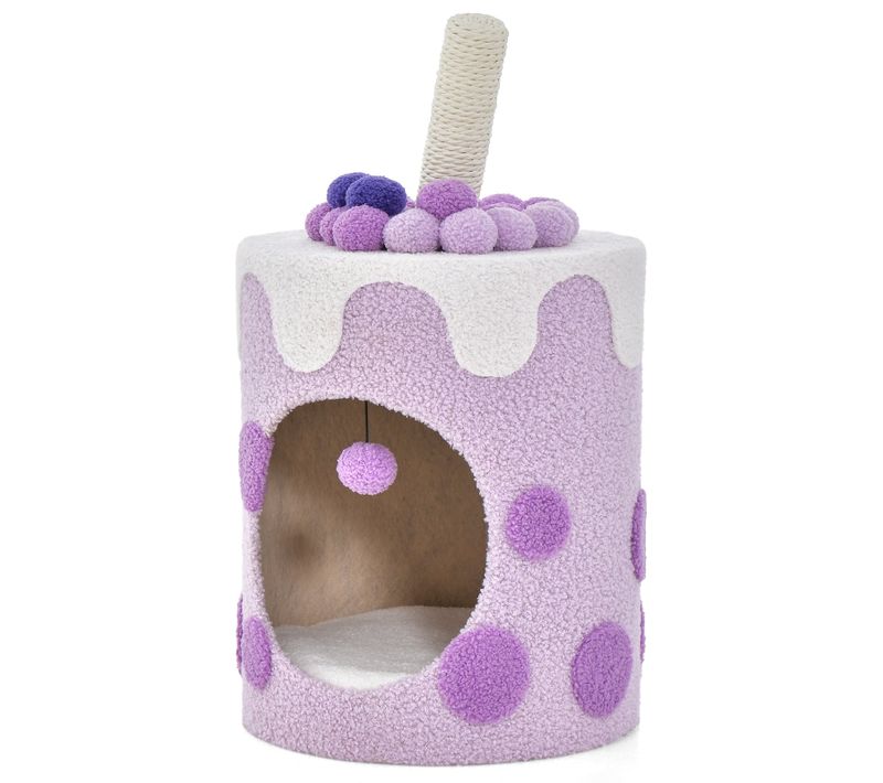 Arbre à Chat Condo 67 X 37 X 37 Cm Jouet Interactif Pour Chats Look Bubble Tea Style