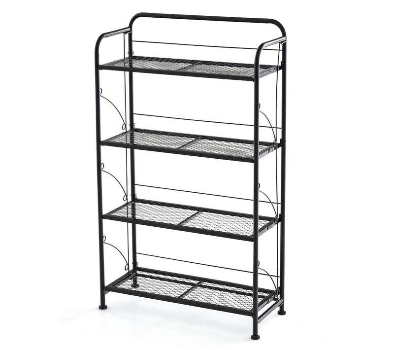 Support De Plantes Pliable Espace De Rangement 60 X 25 X 100 Cm Capacité 40 Kg Design