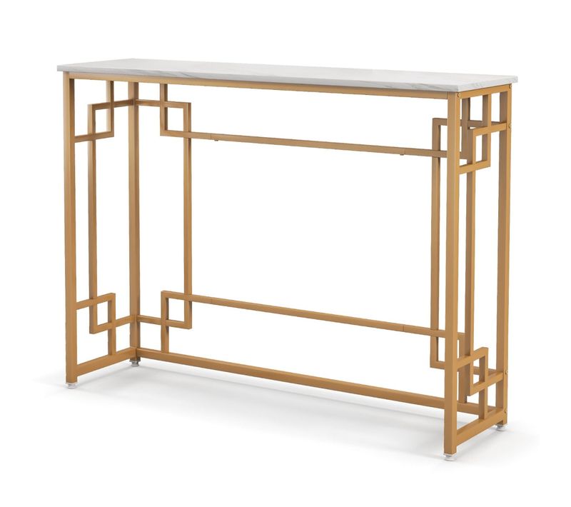 Table Console Design Géométrique 110 X 30 X 81 Cm Avec Dispositif Anti-basculement