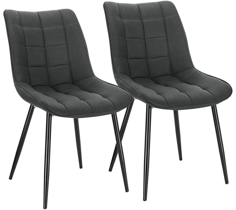 Chaises De Cuisine Salle à Manger 2 Pièces En Tissu Anthracite 19_0000188