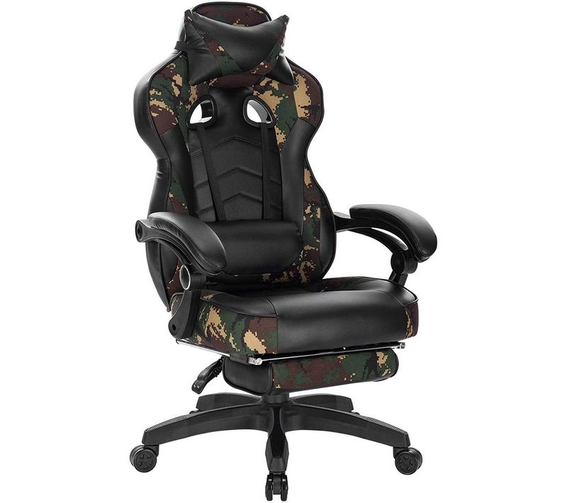 Fauteuils De Bureau Sport Chaise De Jeu Avec Appui-tête Coussin Lombaire Et Repose-pi