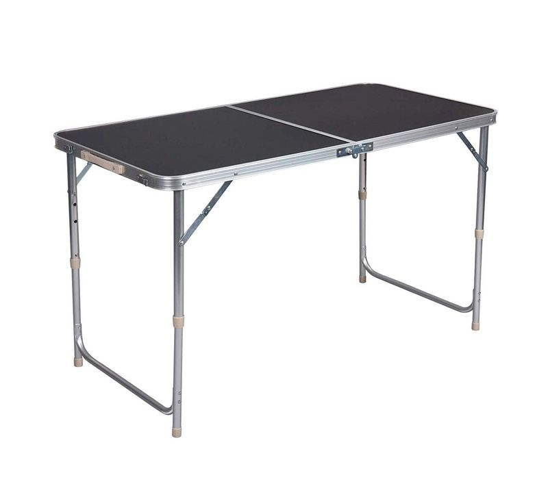 Table De Camping Table Pliante Réglable 120 Cm Noir 19_0000974