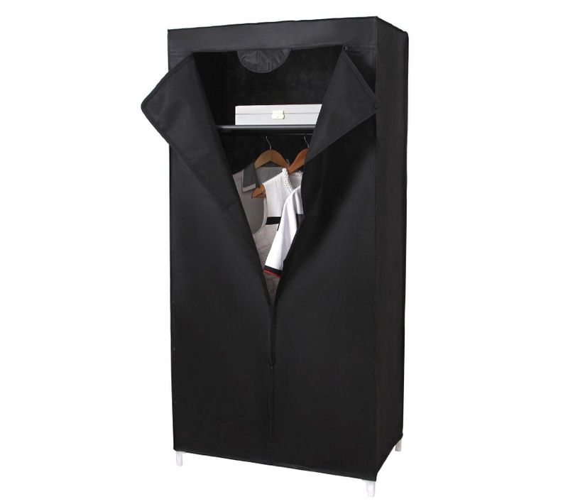 Armoires Penderie Tissu Meuble De Rangement Noir 160 Cm 2012030