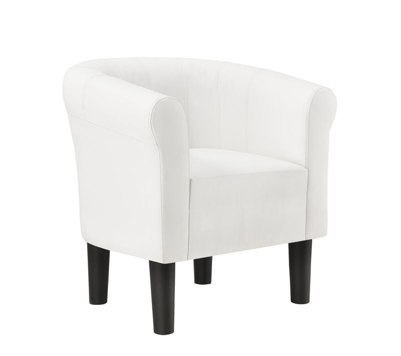 Fauteuil Lounge Chaise Siège Synthétique 70 Cm Blanc 03_0001932