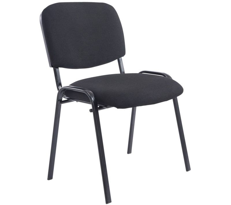 Chaise De Bureau Salle D'attente Visiteur Empilable Confortablement Rembourré En Tissu Et Métal No