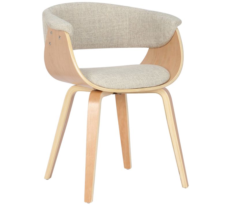 Chaise De Bureau Salle à Manger Style Scandinave Avec Revêtement En Tissu Crème Cadre En Bois Clai